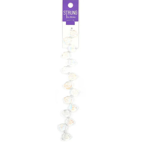 Flat Plastic Shell Shaped & Seed Strung Beads